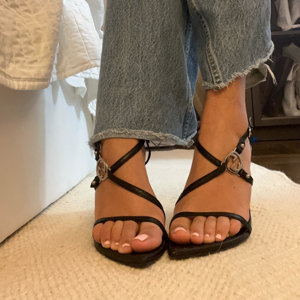 Vintage Tom Ford Gucci Logo Heeled Sandals